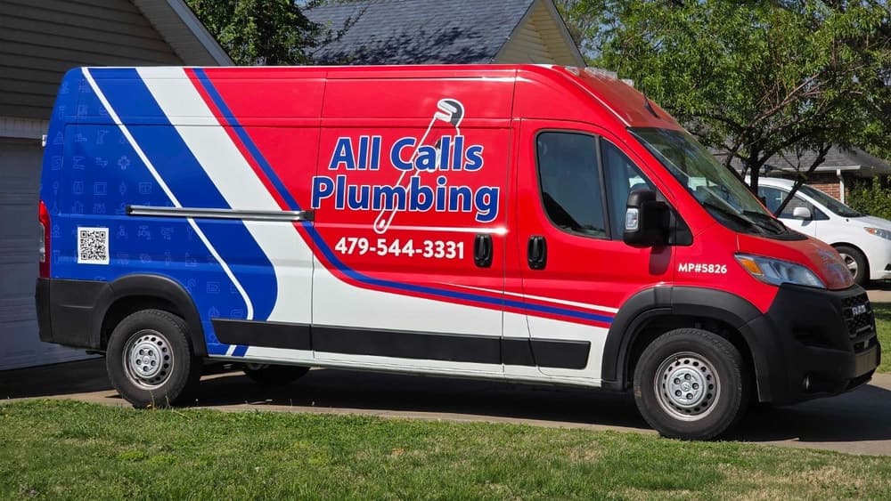 All Calls Plumbing service van in Northwest Arkansas